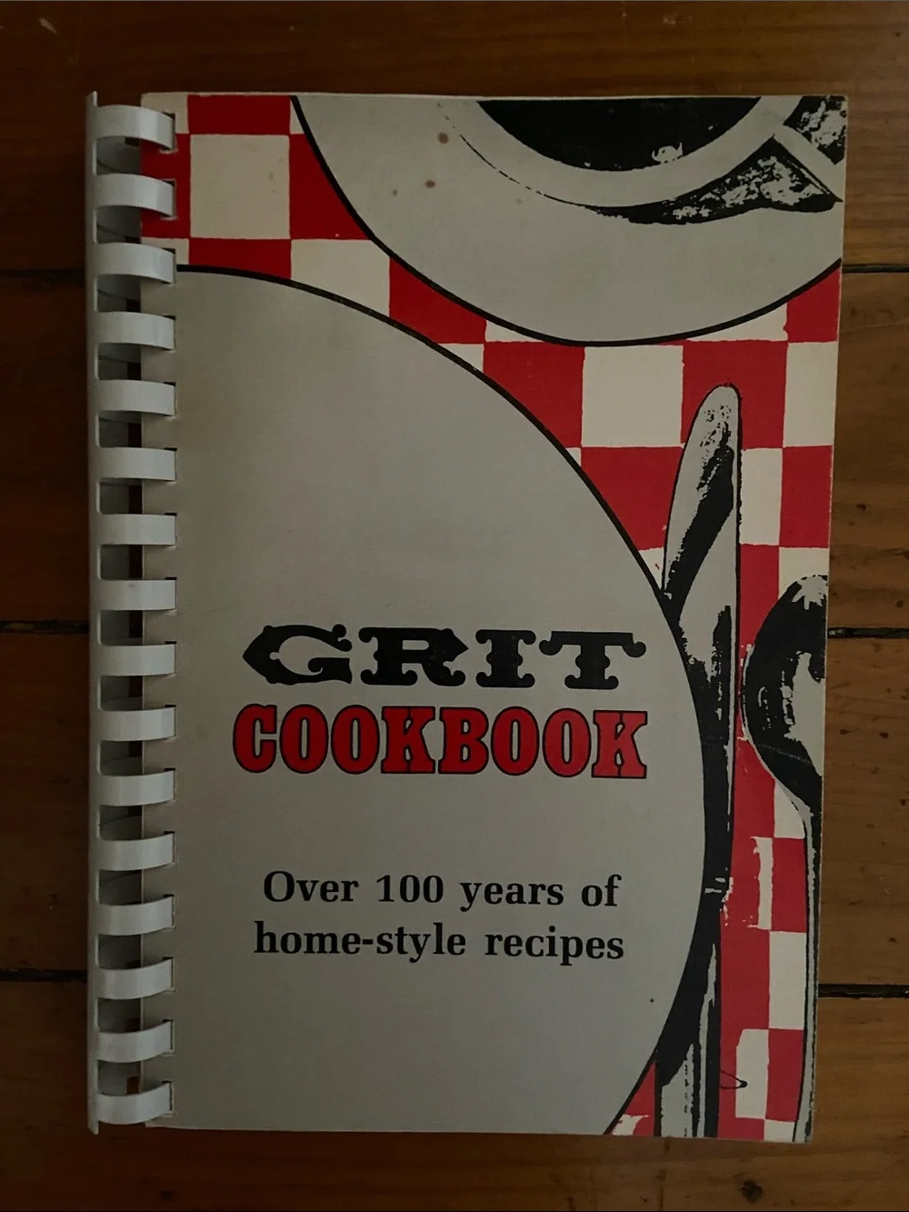 Vintage 80s 1980s Historical spiral Cookbook 100 years recipe Red 1800s to 1980s